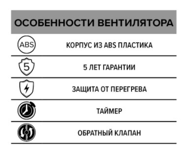 Вентилятор накладной ERA ERA 5C ET D125 с обратным клапаном, электронным таймером