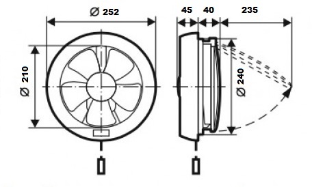 Вентилятор осевой оконный ERA HPS 20 d240