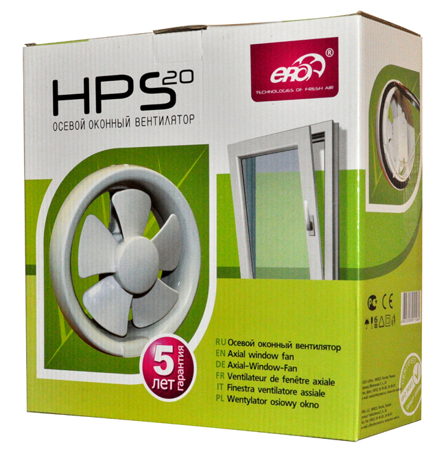 Вентилятор осевой оконный ERA HPS 20 d240