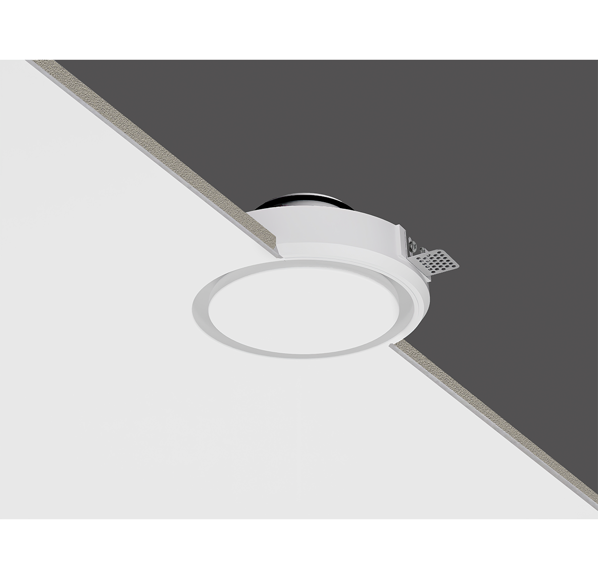 Диффузор под покраску скрытого монтажа SECRET RING 125/150 с приточно-вытяжным вентилятором