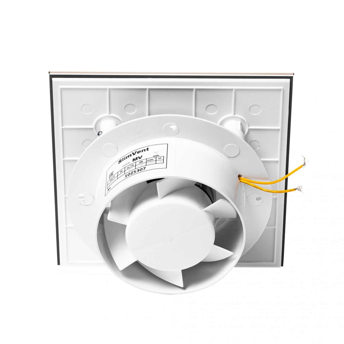 Вытяжной тонкий вентилятор SlimVent МV 100, стекло квадрат бронзовый матовый