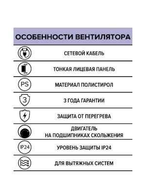 Вентилятор накладной A D100 выключатель с вилкой AURAMAX