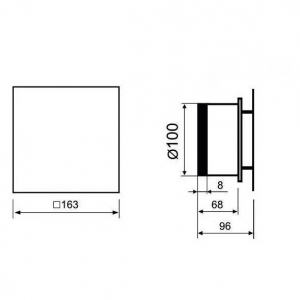 Вентилятор накладной энергосберегающий бесшумный MMotors JSC MMP-06 100 UE 5.5Вт Стекло/Квадрат Золото