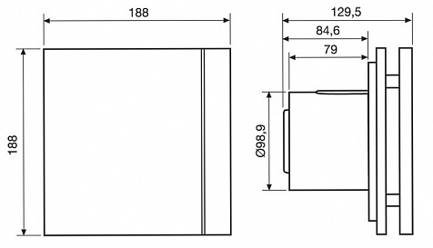 Вентилятор Soler & Palau Silent Design 100 CHZ Sky Blue (Таймер, Датчик влажности)