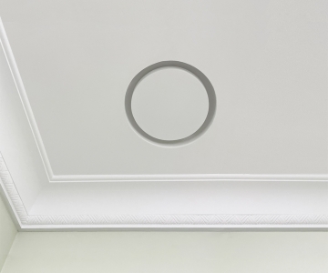 Диффузор под покраску скрытого монтажа SECRET RING 100/90 с приточно-вытяжным вентилятором