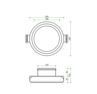 Диффузор под покраску скрытого монтажа SECRET RING 125/150 с приточно-вытяжным вентилятором